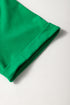 Soft Stretch Solid Crew Neck Rolled Cuff Relaxed Tee